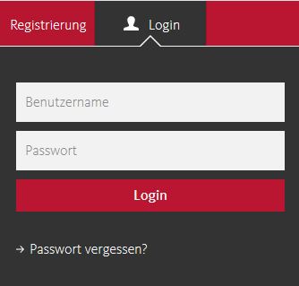 Login-Feld der IDW Website