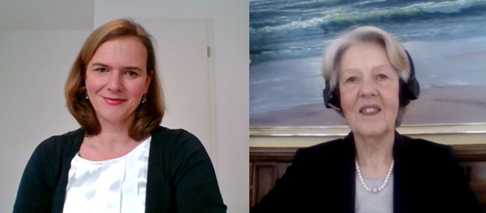 Frau Simon-Heckroth und Frau Dr. van den Eynden im Podcast