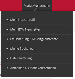 Menüpunkt "Meine Buchungen"