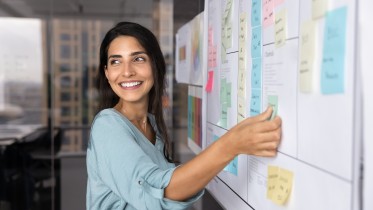 Business Frau Tafel